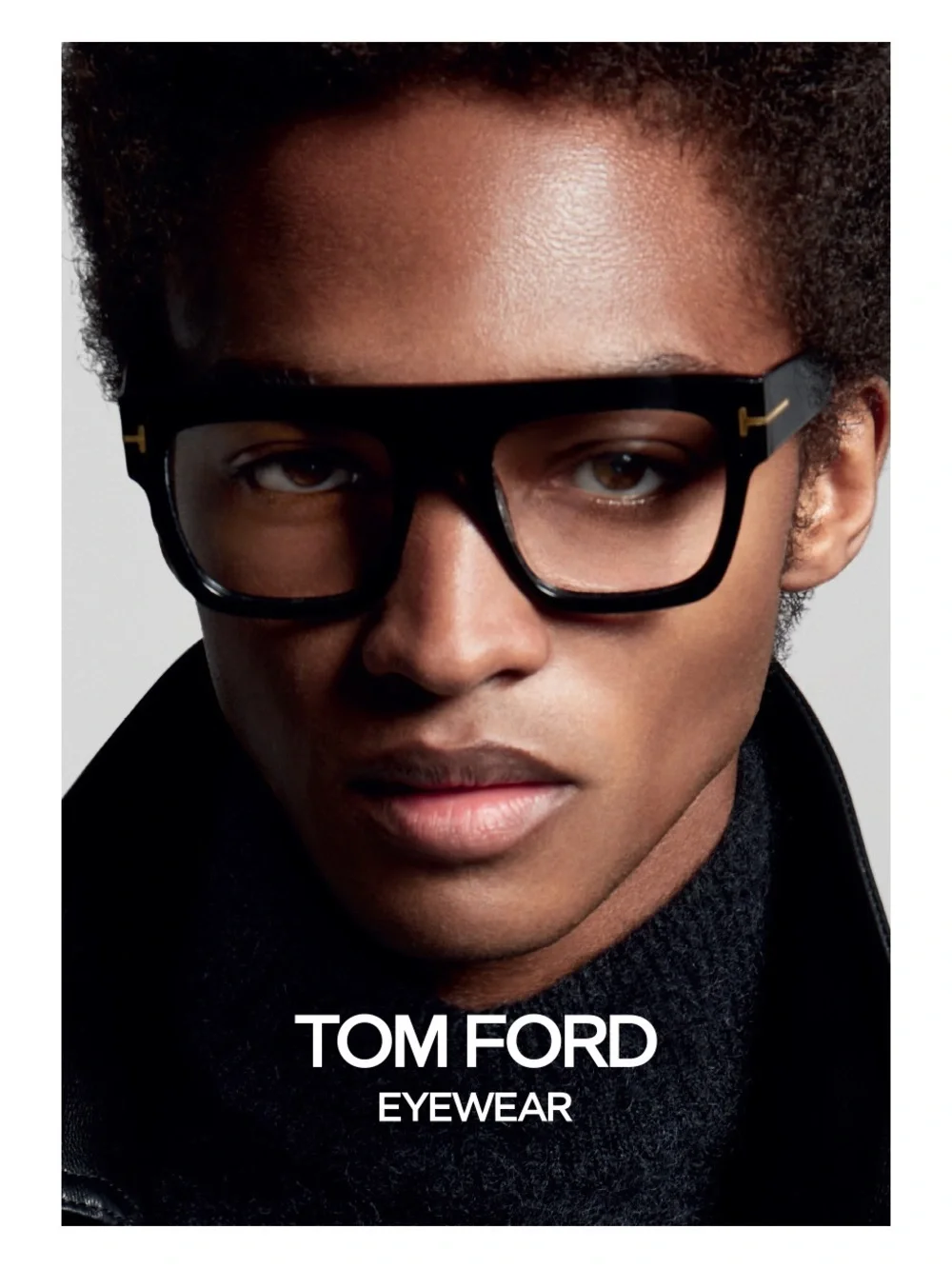 New Tom Ford FT0847 001 RENEE Black Flat Top Frame Square Glasses Authentic
